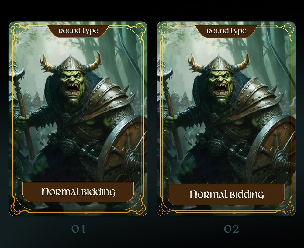 Orc round-type cards: normal bidding