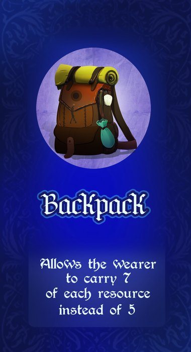 Backpack item card