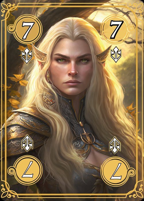 Elf warrior card, value 7