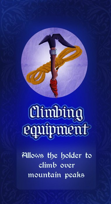 Climbing equipment item card