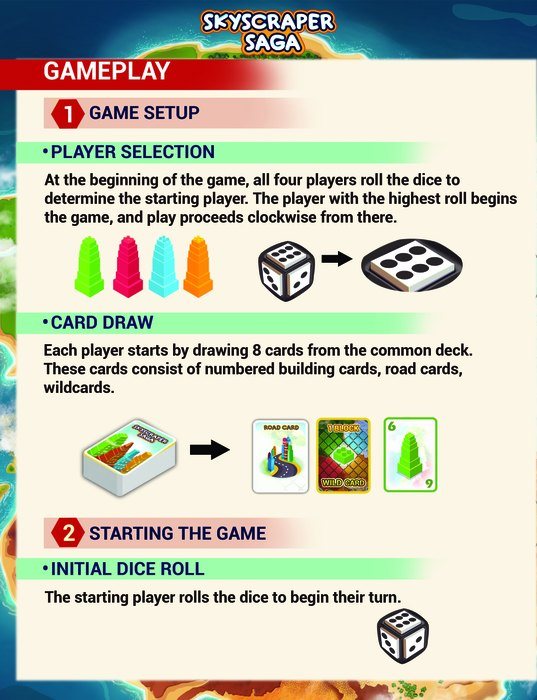 Rulebook page: game setup